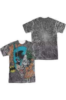 Футболка с коротким рукавом для взрослых из 100% полиэстера DC Comics Broken Visage (принт спереди/сзади) Gildan, белый