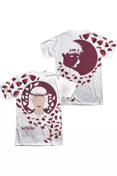 Футболка с коротким рукавом для взрослых из полиэстера «Леденящие душу приключения Сабрины» с принтом «Терновый венец» (спереди/сзади) Gildan, белый