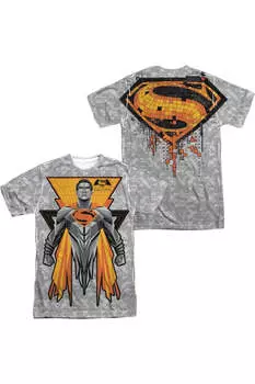 Футболка с коротким рукавом для взрослых из полиэстера Batman V Superman Super Tech Sub (принт спереди/сзади) Gildan, белый