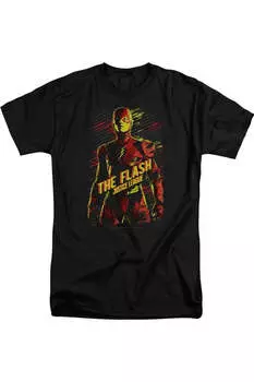 Футболка с коротким рукавом для взрослых «Лига справедливости» из фильма «Флэш» Justice League Movie, черный