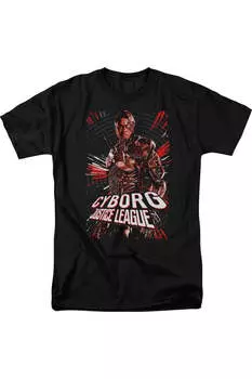 Футболка с коротким рукавом для взрослых «Лига справедливости» Киборг из фильма Justice League Movie, черный