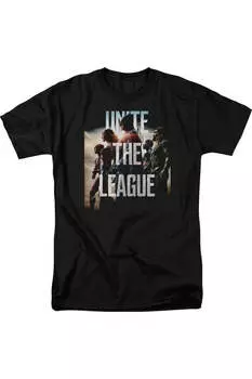 Футболка с коротким рукавом для взрослых «Лига справедливости» из фильма «Рассвет» Justice League Movie, черный