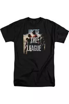 Футболка с коротким рукавом для взрослых «Лига справедливости» из фильма «Рассвет» Justice League Movie, черный