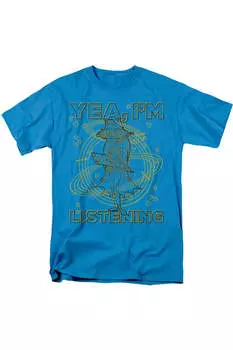 Футболка с коротким рукавом для взрослых с героями комиксов DC Superhero Girls Listening Gildan, бирюзовый