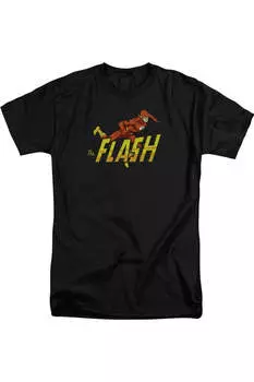 Футболка с коротким рукавом для взрослых с героями комиксов DC Flash 8 Bit Flash Gildan, черный