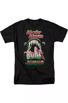 Футболка с коротким рукавом для взрослых с героями комиксов DC Jaws Gildan, черный