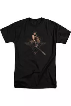 Футболка с коротким рукавом для взрослых с изображением девушки из города Бэтмен против Супермена / футболка для высоких девушек Gildan, черный