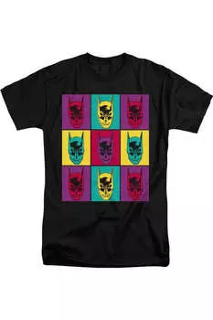 Футболка с коротким рукавом для взрослых с изображением Бэтмена Уорхола и Бэтмена Gildan, черный