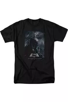 Футболка с коротким рукавом для взрослых с изображением супергероя Бэтмена против Супермена Gildan, черный