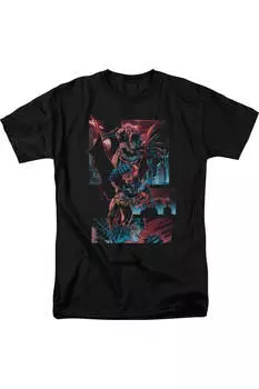 Футболка с коротким рукавом для взрослых с панелями Batman Dark Knight Gildan, черный