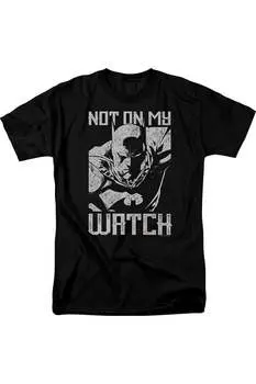 Футболка с коротким рукавом для взрослых с изображением часов Бэтмена Gildan, черный