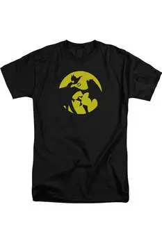 Футболка с коротким рукавом для взрослых с принтом «Бэтмен в центре внимания» DC Comics Gildan, черный