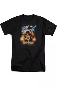 Футболка с коротким рукавом для взрослых с постером фильма «Гарри Поттер» Harry potter, черный