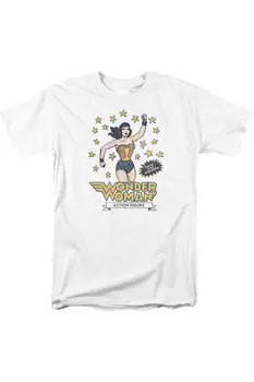 Футболка с коротким рукавом для взрослых с персонажами комиксов DC Gildan, белый