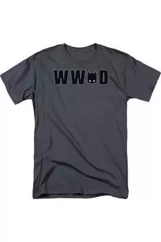 Футболка с коротким рукавом для взрослых с маской Бэтмена WWBD Gildan, цвет charcoal