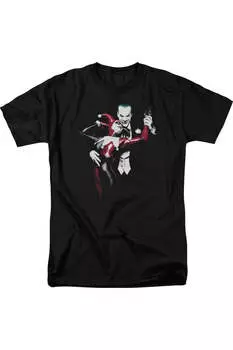 Футболка с коротким рукавом для взрослых с изображением Бэтмена, Харли и Джокера Gildan, черный