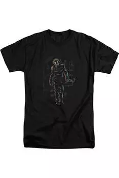 Футболка с коротким рукавом для взрослых с надписью «Бэтмен Джокер покидает Аркхем» Gildan, черный