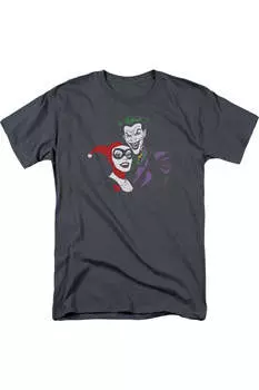 Футболка с коротким рукавом для взрослых с изображением Бэтмена, Джокера и Харли Gildan, цвет charcoal