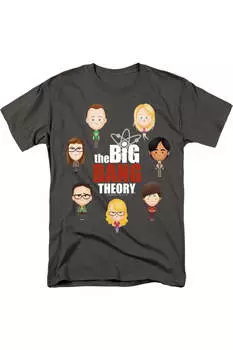 Футболка с коротким рукавом для взрослых с эмодзи Big Bang Theory Gildan, цвет charcoal