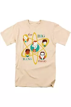 Футболка с коротким рукавом для взрослых «Теория большого взрыва» Atomic Friends Gildan, кремовый