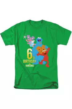Футболка с коротким рукавом для взрослых «Улица Сезам» на 6-й день рождения Gildan, цвет kelly green