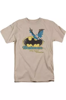Футболка с коротким рукавом для взрослых в стиле ретро с изображением Бэтмена и крестоносца Gildan, цвет sand