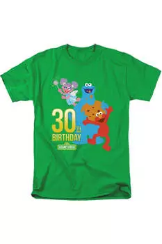 Футболка с коротким рукавом для взрослых в честь 30-летия «Улицы Сезам» Gildan, цвет kelly green