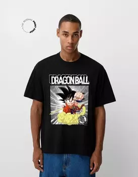 Футболка с коротким рукавом dragon ball Bershka, черный