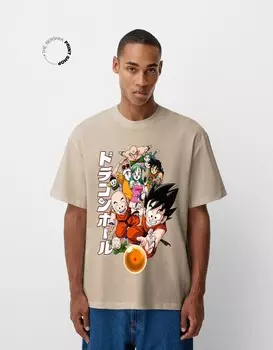 Футболка с коротким рукавом dragon ball Bershka, коричневый