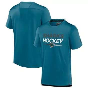 Футболка с коротким рукавом Fanatics Branded San Jose Sharks, бирюзовый