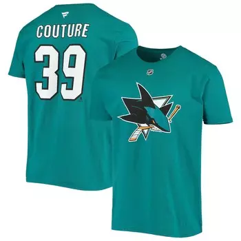 Футболка с коротким рукавом Fanatics Branded San Jose Sharks, бирюзовый