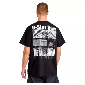 Футболка с коротким рукавом G-Star Barcode back gr loose, черный