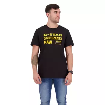 Футболка с коротким рукавом G-Star Graphic 8 Ribbed Neck, черный
