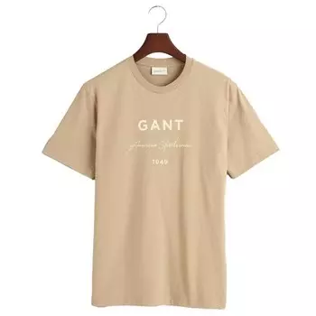 Футболка с коротким рукавом Gant Logo Script Printed, бежевый
