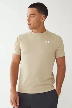 Футболка с коротким рукавом и фактурной текстурой Under Armour, бежевый