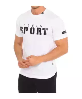 Футболка с коротким рукавом и фирменным принтом Plein Sport, белый