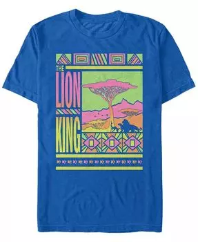 Футболка с коротким рукавом и геометрическим логотипом Disney Men's The Lion King Pastel Fifth Sun, синий
