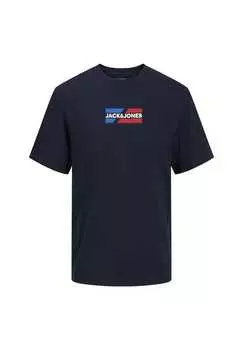 Футболка с коротким рукавом и графическим принтом Jack & Jones, синий