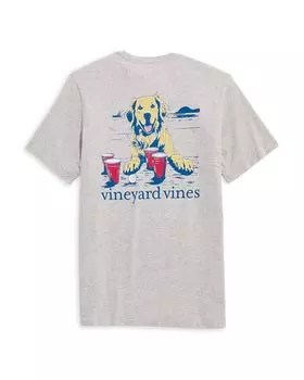Футболка с коротким рукавом и карманом Pup Cup Vineyard Vines, серый