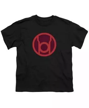 Футболка с коротким рукавом и красным символом для мальчиков Green Lantern, черный