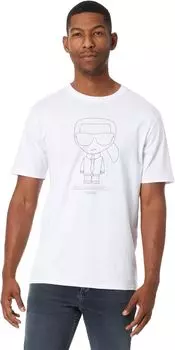 Футболка с коротким рукавом и круглым вырезом Outline Karl Karl Lagerfeld Paris, белый