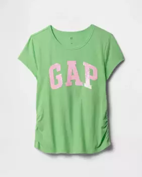 Футболка с коротким рукавом и круглым вырезом для девочек Gap, зеленый