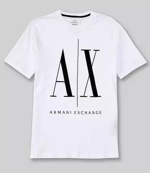 Футболка с коротким рукавом и крупным логотипом Armani Exchange, белый