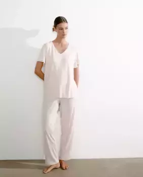 Футболка с коротким рукавом и кружевными деталями nfasis, цвет 250 Nude