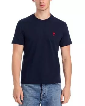 Футболка с коротким рукавом и логотипом AMI, синий