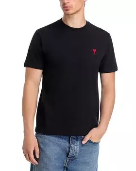 Футболка с коротким рукавом и логотипом AMI, черный