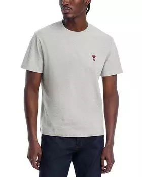 Футболка с коротким рукавом и логотипом AMI, серый