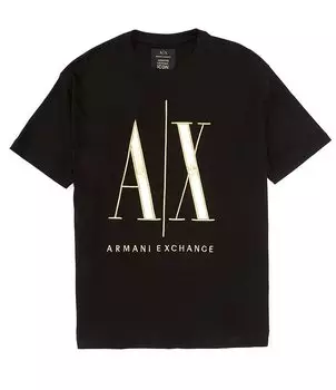 Футболка с коротким рукавом и логотипом Armani Exchange Metallc Icon, черный