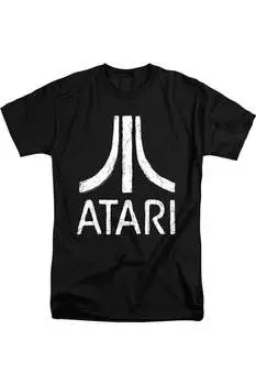 Футболка с коротким рукавом и логотипом Atari Rough для взрослых Gildan, черный