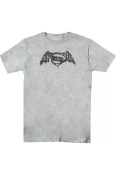 Футболка с коротким рукавом и логотипом Batman V Superman Cityscape для взрослых Gildan, цвет athletic heather